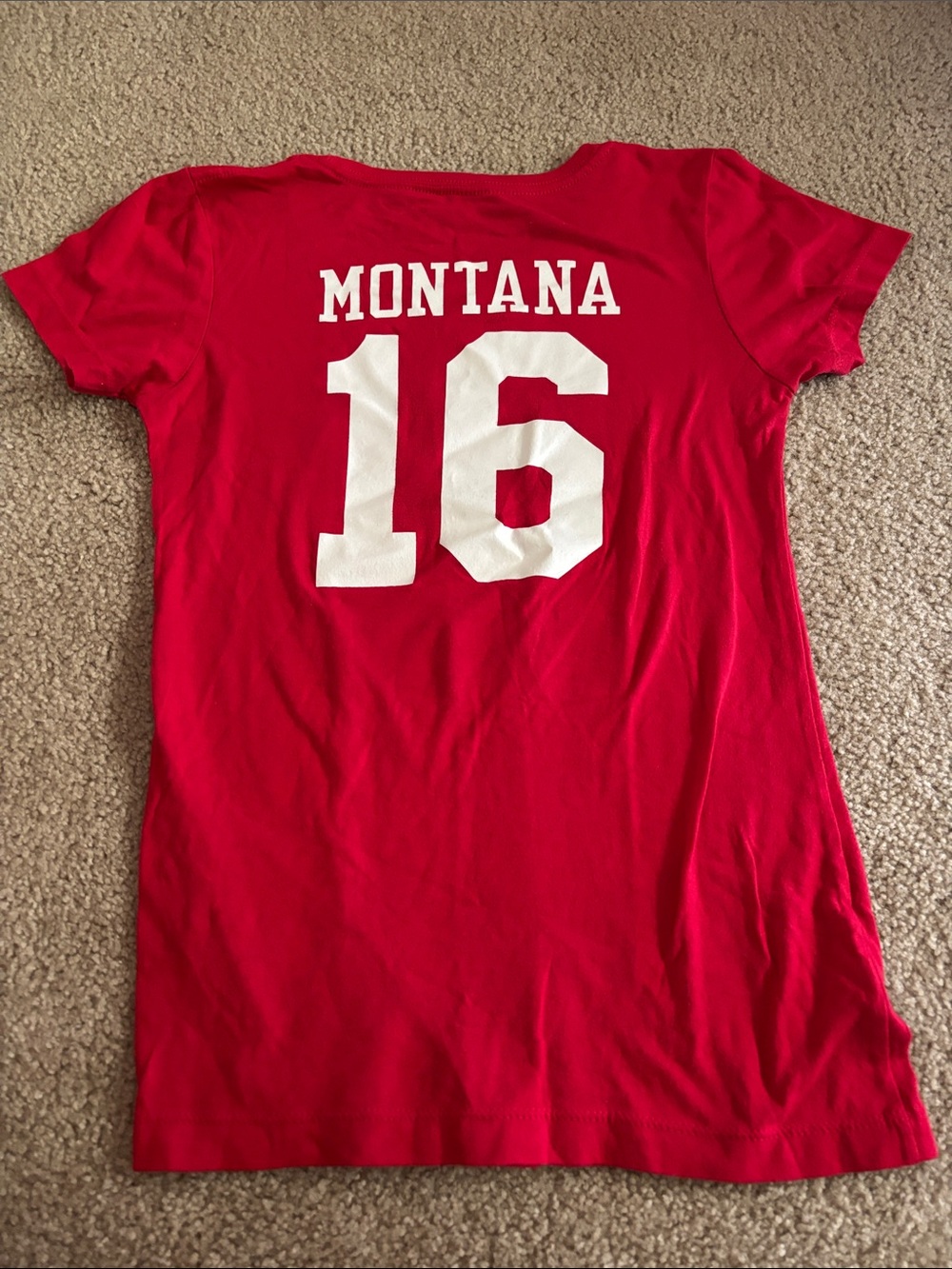 Mitchell & Ness Joe Montana 49er Women’s t shirt size small